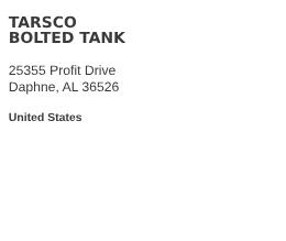 Tarsco Bolted Tank