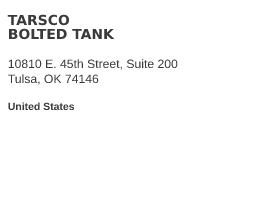 Tarsco Bolted Tank