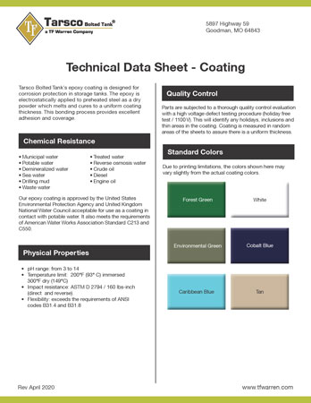 Technical Data Sheet - Coating
